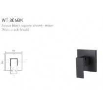 ECT Acqua Black Square Shower Mixer